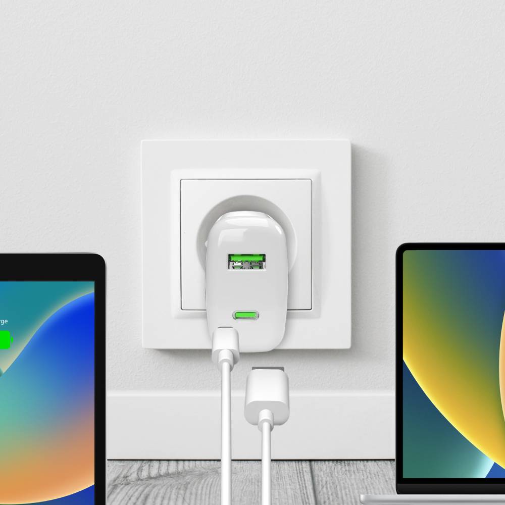 Puro Caricabatterie da parete MiniPro 65W USB-C e USB-A– tecnologia GAN Convenienza