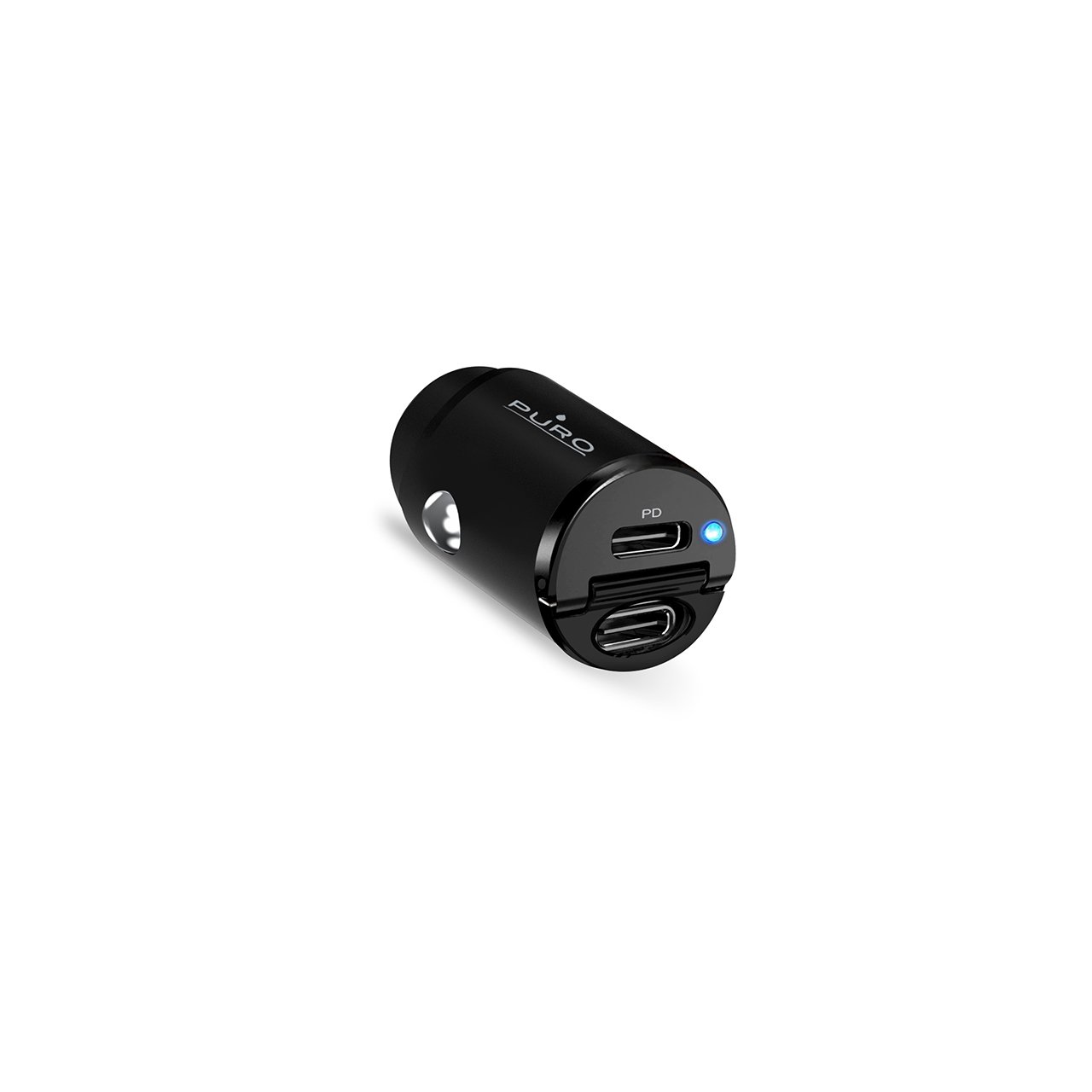 Puro Mini Carica Batterie da Auto “Bullet” 2 porte USB-C Fast Charging e Power Delivery 30W Outlet