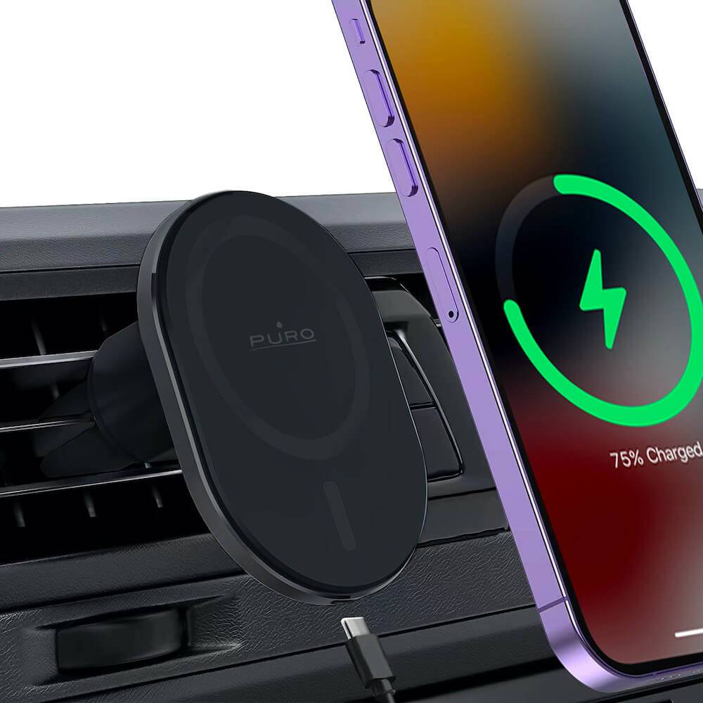 Puro Supporto Auto MAG PRO compatibile MagSafe e ricarica wireless integrata 15W Saldi