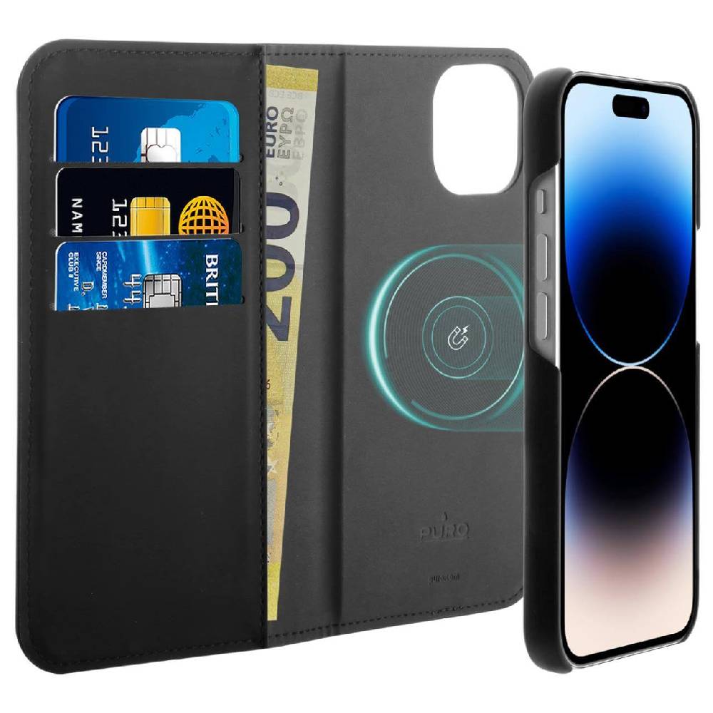 Puro Custodia Wallet MagSafe Detachable per iPhone 14 Pro Max Qualità Garantita