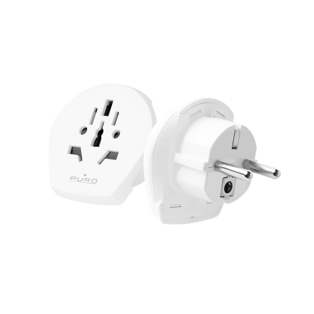 Puro Adattatore universale da viaggio Schuko UE 90 paesi Convenienza