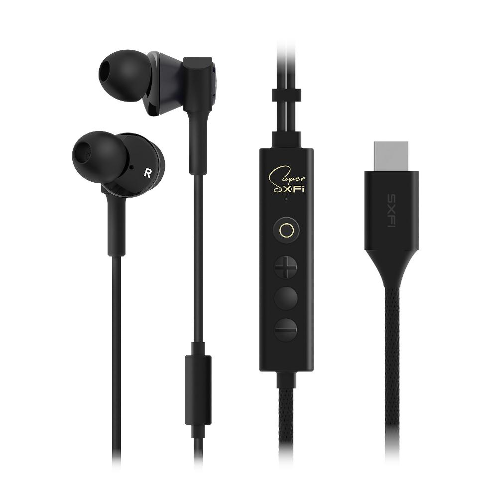 Creative SXFI TRIO Cuffie in-ear USB-C a triplo diffusore con tecnologia Super X-Fi incorporata e personalizzata in base alle tue orecchie Nuovo