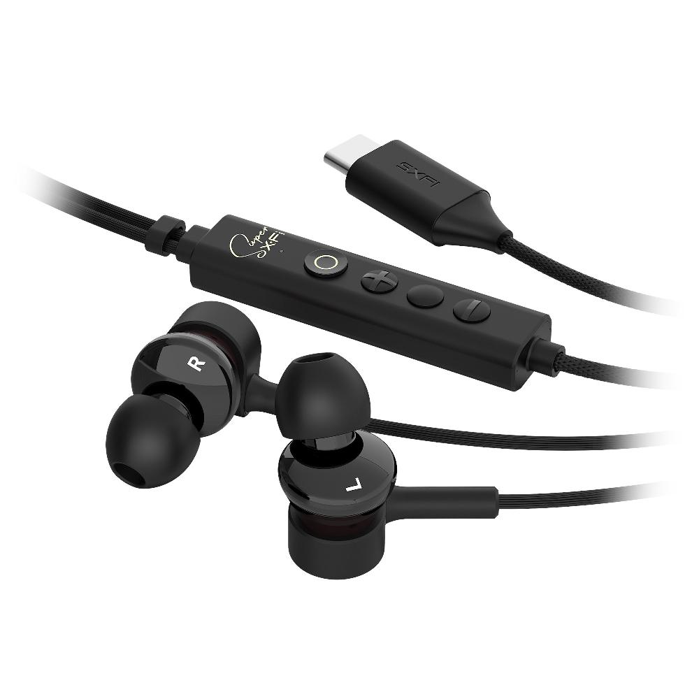 Creative SXFI TRIO Cuffie in-ear USB-C a triplo diffusore con tecnologia Super X-Fi incorporata e personalizzata in base alle tue orecchie Nuovo