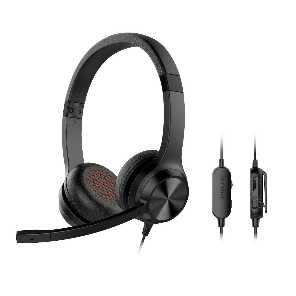 Creative Chat Cuffie on-ear stereo da 3 5mm con microfono a condensatore antirumore e telecomando a filo Vendita