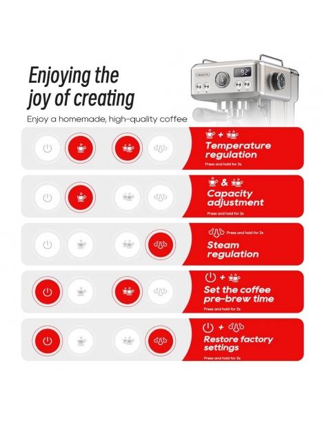 HiBREW H10A Macchina per caffè espresso semiautomatica pressione 19 bar montalatte temperatura regolabile brocca da 350 ml Vendite Flash