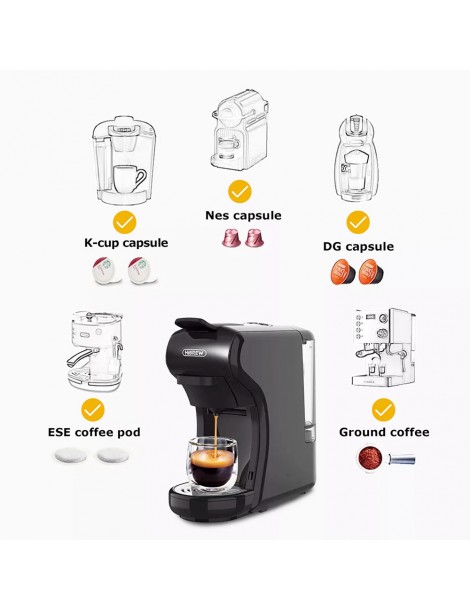 HiBREW H1A 1450W 19 bar Macchina per caffè espresso macchina per caffè caldo/freddo a capsule multiple 4 in 1 - Nero Nuova
