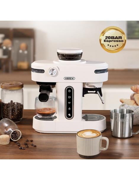 HiBREW H14 Macchina per caffè espresso 20 bar ad alta pressione impostazione macinacaffè a 15 marce - Beige Moda