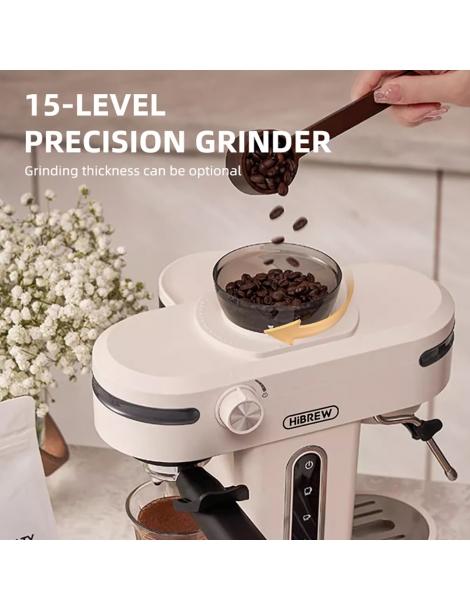 HiBREW H14 Macchina per caffè espresso 20 bar ad alta pressione impostazione macinacaffè a 15 marce - Beige Moda