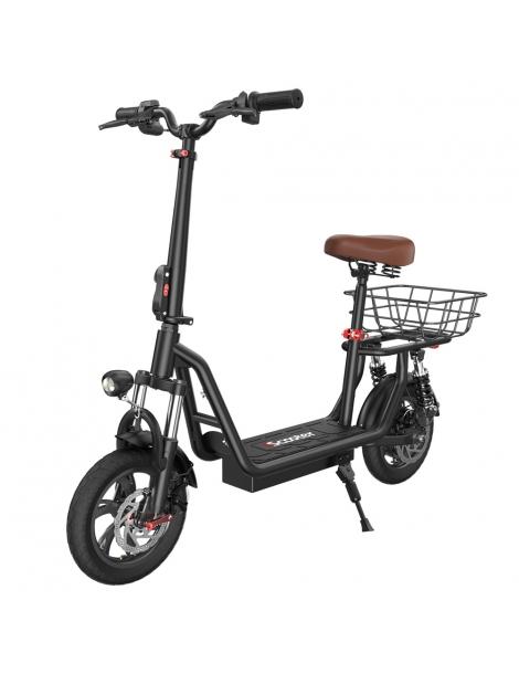 iScooter i12 Monopattino elettrico con sedile e cestino posteriore motore da 500W batteria da 36V 7 5Ah pneumatico da 12" Pezzi Unici