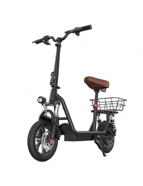 iScooter i12 Monopattino elettrico con sedile e cestino posteriore motore da 500W batteria da 36V 7 5Ah pneumatico da 12" Pezzi Unici