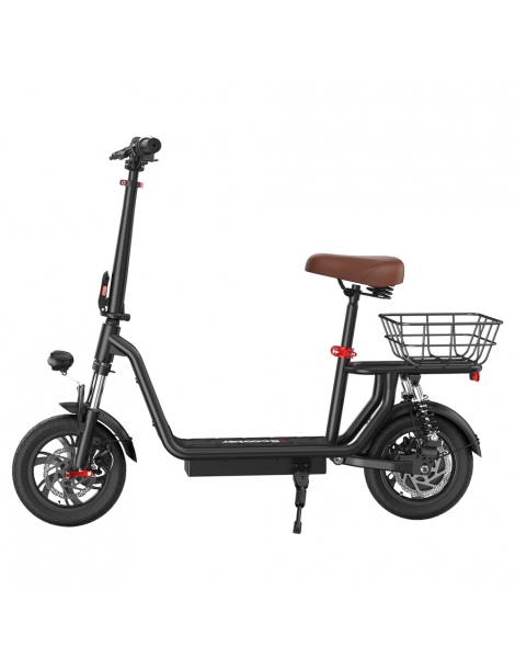 iScooter i12 Monopattino elettrico con sedile e cestino posteriore motore da 500W batteria da 36V 7 5Ah pneumatico da 12" Pezzi Unici