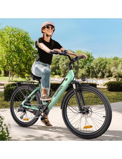 HillMiles MileCity1 Bicicletta elettrica motore da 250W batteria da 36V 13AH pneumatico da 26 pollici - Verde Qualità Garantita