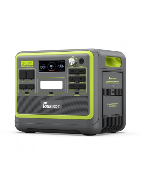 FOSSiBOT F2400 Centrale Elettrica Portatile da 2048Wh/2400W Ricarica Rapida in 1 5 Ore 16 Porte di Uscita - Verde Economico