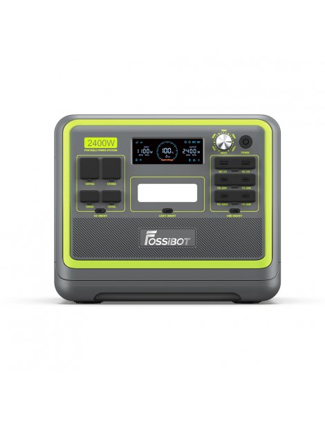 FOSSiBOT F2400 Centrale Elettrica Portatile da 2048Wh/2400W Ricarica Rapida in 1 5 Ore 16 Porte di Uscita - Verde Economico