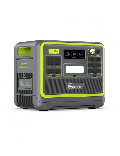 FOSSiBOT F2400 Centrale Elettrica Portatile da 2048Wh/2400W Ricarica Rapida in 1 5 Ore 16 Porte di Uscita - Verde Economico