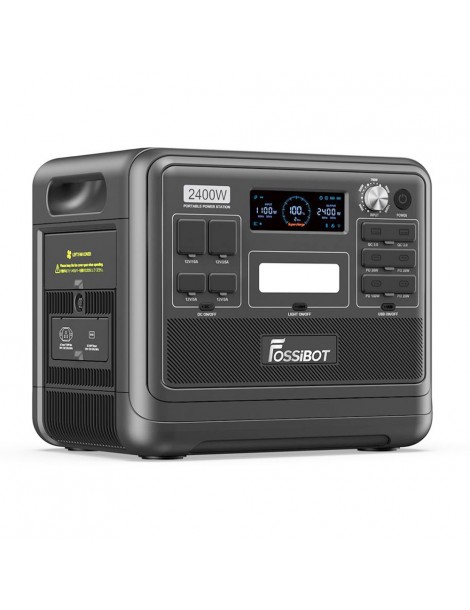FOSSiBOT F2400 Generatore Solare Portatile da 2048Wh/2400W+Fossibot SP200 18V 200W Pannello Solare Pieghevole - Nero Hotsell