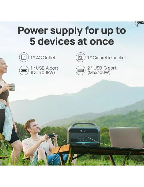 DaranEner NEO300 Pro Centrale Elettrica Portatile batteria LiFePO4 da 299Wh uscita 600W 5 porte 4 modalità LED Italy