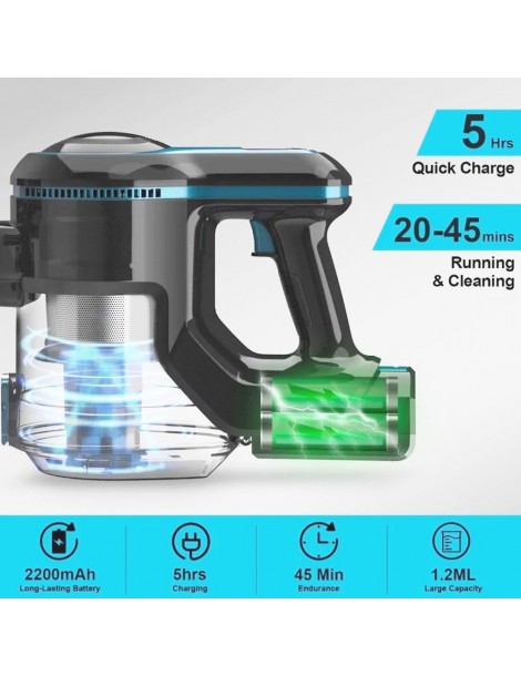INSE N5 6 in 1 Aspirapolvere Senza Fili 12000Pa Potenza di Aspirazione 45mins Lunga Autonomia 5 Stadi di Filtrazione Vendite Flash