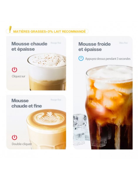 HiBREW M1A 450W Macchina montalatte miscelatore di cioccolato per latte freddo/caldo e cappuccino - Bianco Negozi Online