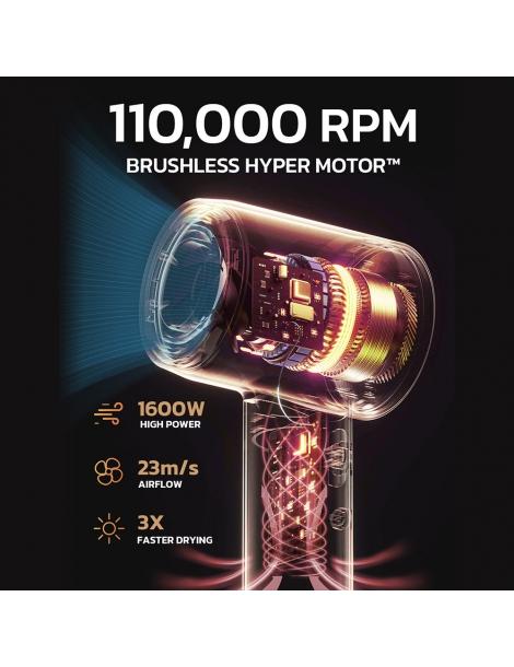 Micollme H6S Asciugacapelli con 2 bocchette asciuga i capelli medi in 2-3 minuti 59dB tecnologia a ioni negativi - grigio Prezzo Ridotto