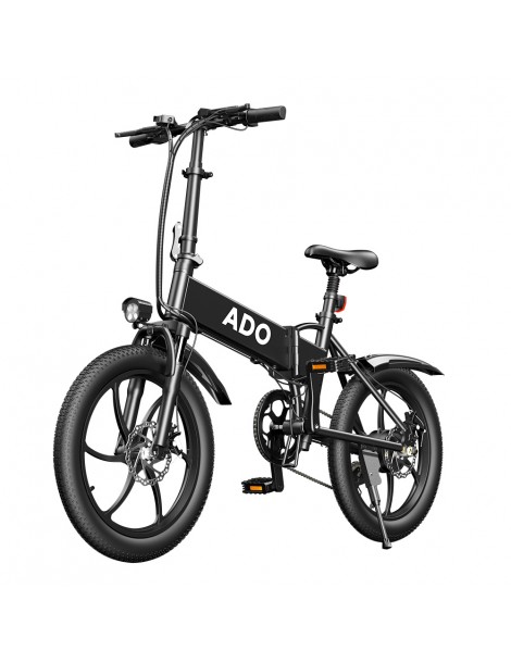 ADO A20+ 250W Bicicletta elettrica pieghevole Telaio 7 velocità Ingranaggi rimovibili Batteria agli ioni di litio 10 4 Ah - Nero