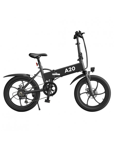 ADO A20+ 250W Bicicletta elettrica pieghevole Telaio 7 velocità Ingranaggi rimovibili Batteria agli ioni di litio 10 4 Ah - Nero In Vendita