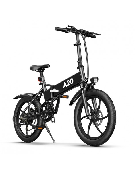 ADO A20+ 250W Bicicletta elettrica pieghevole Telaio 7 velocità Ingranaggi rimovibili Batteria agli ioni di litio 10 4 Ah - Nero In Vendita