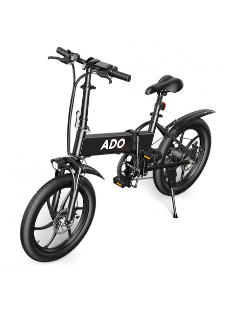 ADO A20+ 250W Bicicletta elettrica pieghevole Telaio 7 velocità Ingranaggi rimovibili Batteria agli ioni di litio 10 4 Ah - Nero In Vendita