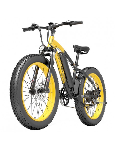 GOGOBEST GF600 26 Pollici Pneumatici Grassi Bicicletta Elettrica Pieghevole 1000W Motore 48V 13Ah Batteria - Nero Giallo Vendita Calda