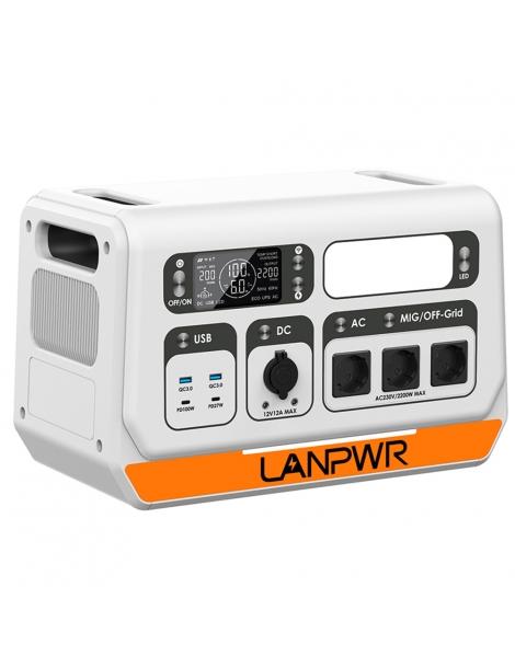 LANPWR 2200PRO 2200W Stazione di alimentazione portatile + 4x pannelli solari da 180W sistema solare da balcone Moda