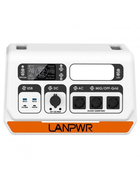 LANPWR 2200PRO 2200W Stazione di alimentazione portatile + 4x pannelli solari da 180W sistema solare da balcone Moda