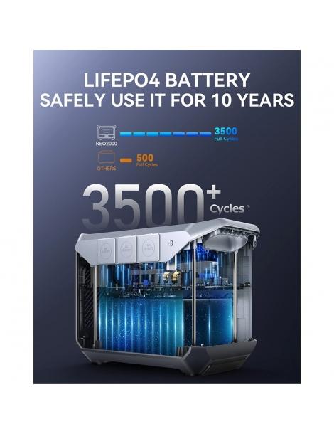 DaranEner NEO2000 Stazione di energia portatile generatore solare con batteria LiFePO4 da 2073 6Wh uscita AC da 2000W Consegna Veloce