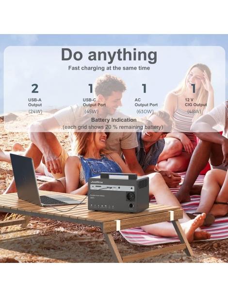 JustNow JNB600 Stazione di alimentazione portatile batteria LiFePO4 da 460Wh picco AC 630W 900W 3500 cicli Economico