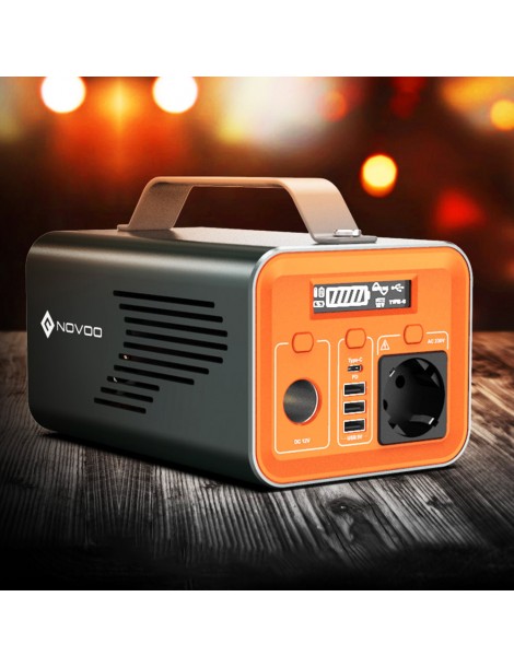 NOVOO ESS 230WH / 200W Stazione di Alimentazione Portatile per Campeggio Viaggio all'Aperto Interruzione di corrente Outlet