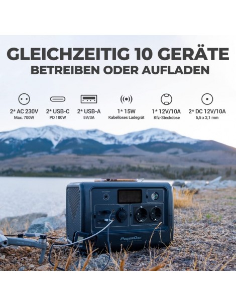 BLUETTI EB70 Portable Power Station 716Wh/1000W Solar Generator Car Port/MPPT Solar Charging AC/DC/USB-A/Type-C Port Saldi Di Fabbrica