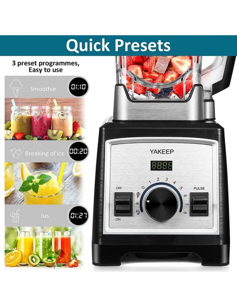 Yakeep 8188 2000W Stand Mixer frullatore per frullati da 2L con agitatore 32000 RPM 8 lame in acciaio Vendita Economica