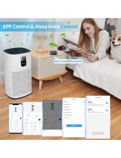 Proscenic A9 Purificatore d'Aria con Filtro H13 True HEPA Connessione WiFi Ampia Copertura di 2904 piedi² Negozi Online