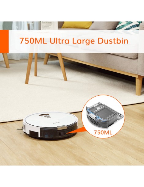 ILIFE V8 Plus Robot Aspirapolvere 1000Pa Aspirazione Pulizia a umido 750ml Grande Pattumiera Versione europea Shopping Online