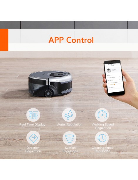 ILIFE W455 Robot lavapavimenti 1000Pa Aspirazione Shinebot Giroscopio Telecamera Navigazione 900ml Serbatoio Acqua Prezzo Ridotto