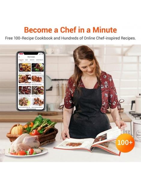 Ultenic K10 Friggitrice ad aria senza olio APP e controllo vocale 5L Forno elettrico caldo senza olio Cuocitore intelligente Outlet