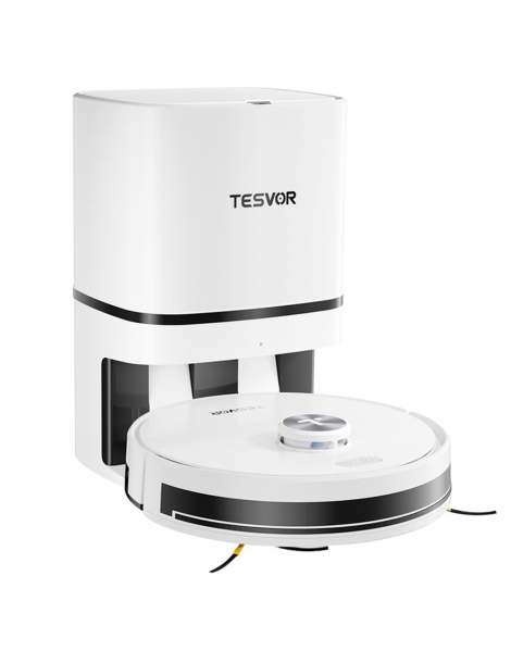 Tesvor S7 Pro AES Robot Aspirapolvere con Stazione di Svuotamento Automatico Funzione Mopping Aspirazione 6000Pa - Bianco Moda