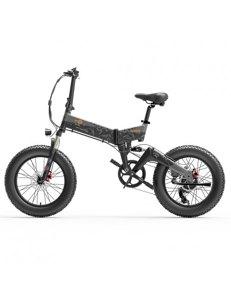 BEZIOR XF200 Bici elettrica pieghevole da 20 pollici con pneumatici grassi Motore da 1000 W Batteria da 48 V 15 Ah - Nero Grigio Consegna Veloce