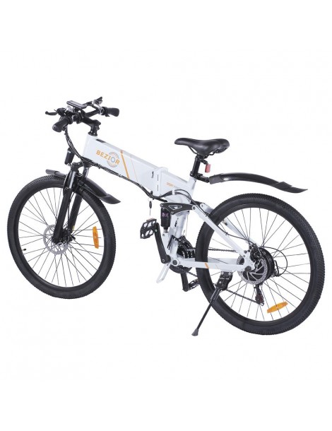 BEZIOR M26 26 Pollici Pneumatici Bicicletta Elettrica Pieghevole - 500W Motore Brushless & 48V 10Ah Batteria - Bianco Fino Al -60%