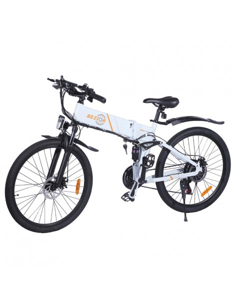BEZIOR M26 26 Pollici Pneumatici Bicicletta Elettrica Pieghevole - 500W Motore Brushless & 48V 10Ah Batteria - Bianco Fino Al -60%