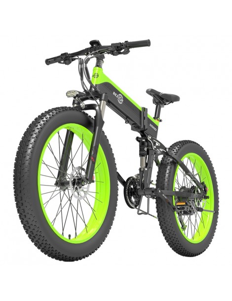 BEZIOR X1500 26 pollici Pneumatico Grasso Bicicletta Elettrica Pieghevole 1500W Motore - Nero Verde Novità