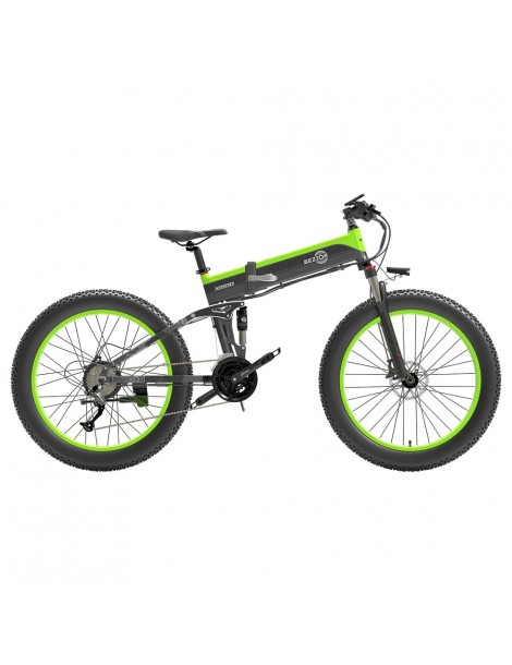 BEZIOR X1500 26 pollici Pneumatico Grasso Bicicletta Elettrica Pieghevole 1500W Motore - Nero Verde Novità