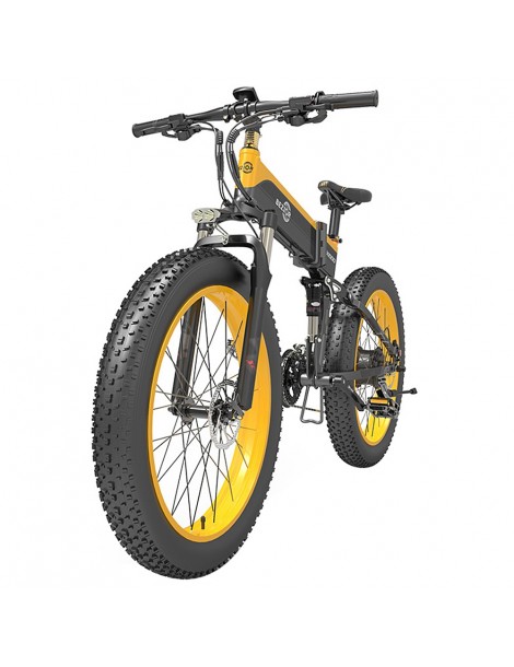 BEZIOR X1000 26 pollici Fat Tire Foldable Electric Bike 1000W Motore Panasonic 48V 12.8Ah Batteria - Nero Giallo Prezzo Ridotto
