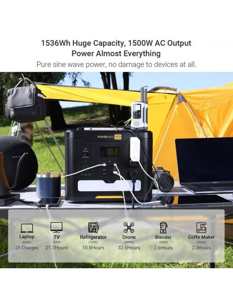 Powerness Hiker U1500 Centrale elettrica portatile generatore solare LiFePO4 da 1536Wh uscita CA da 1500W Negozio