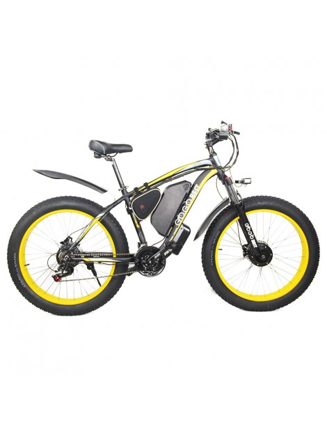 GOGOBEST GF700 26*4.0 Pneumatici Grassi Mountain Bike Elettrica 1000W Motore Brushless 48V 17 5Ah Batteria – Giallo Pezzi Unici