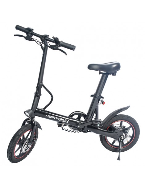 Happyrun HR-X40 Bicicletta elettrica leggera motore da 350W batteria da 36V 6Ah velocità massima 25km/h - Nero Consegna Veloce